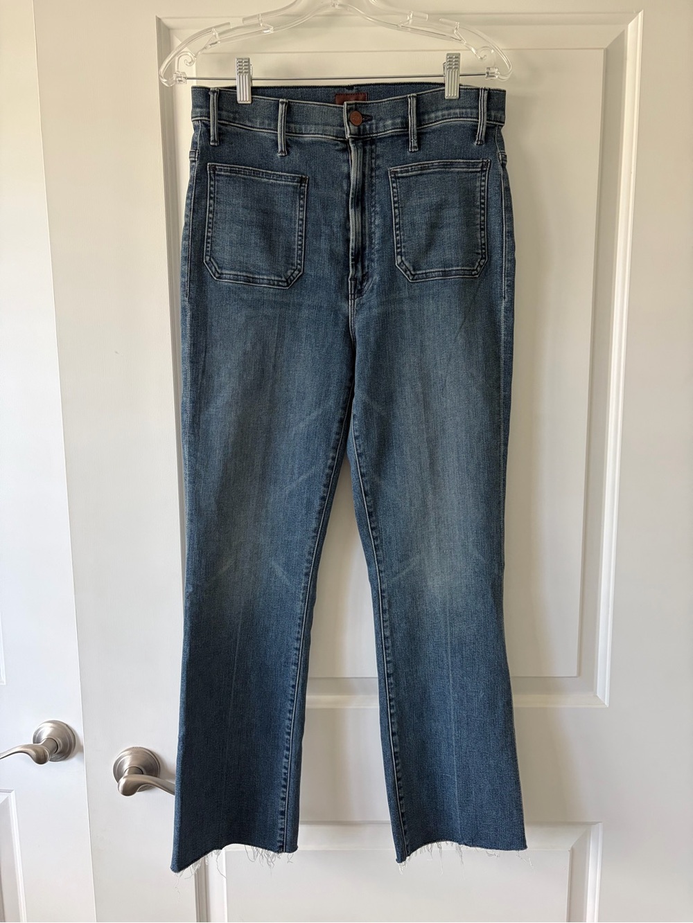 MOTHER Wide-Leg High-Rise Jeans in Dark Blue